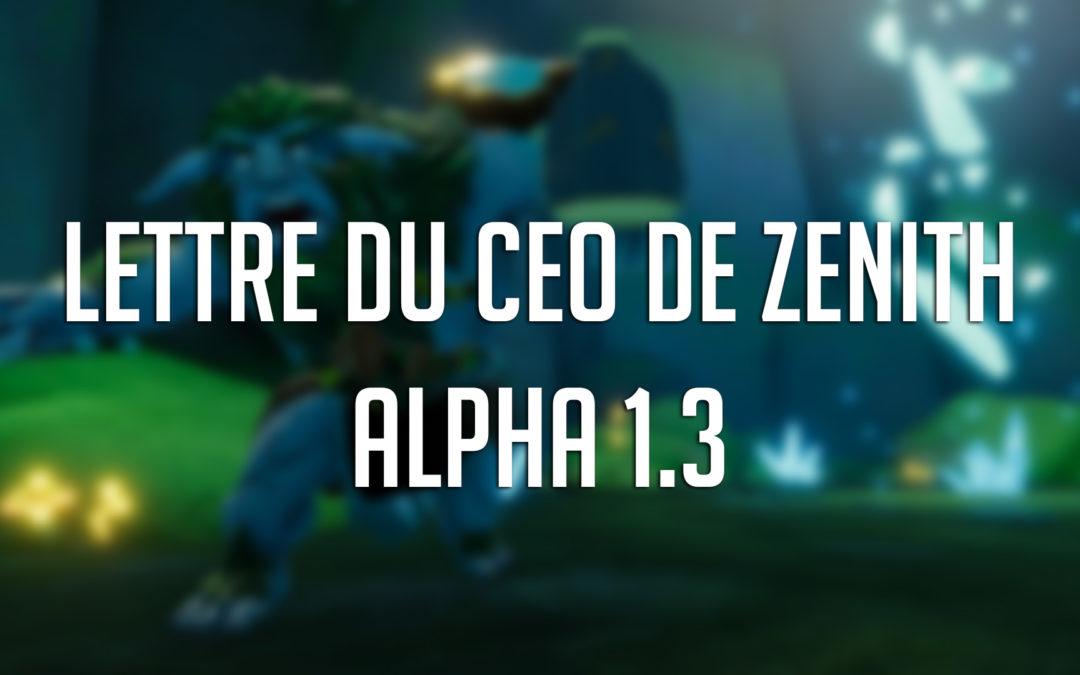 Lettre du CEO – La pré-alpha arrive la semaine prochaine !